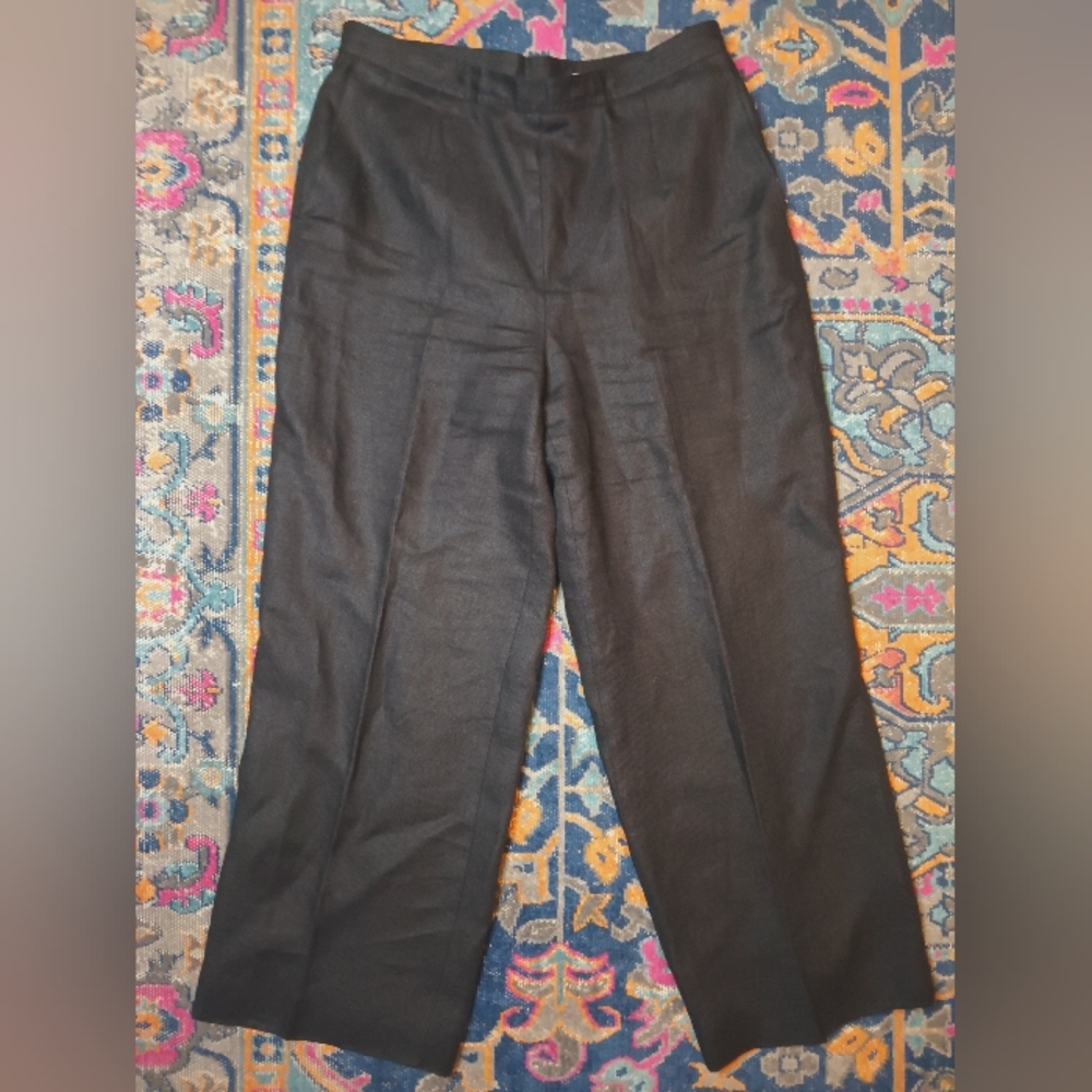 Talbots Black Wide Leg Cropped Pants